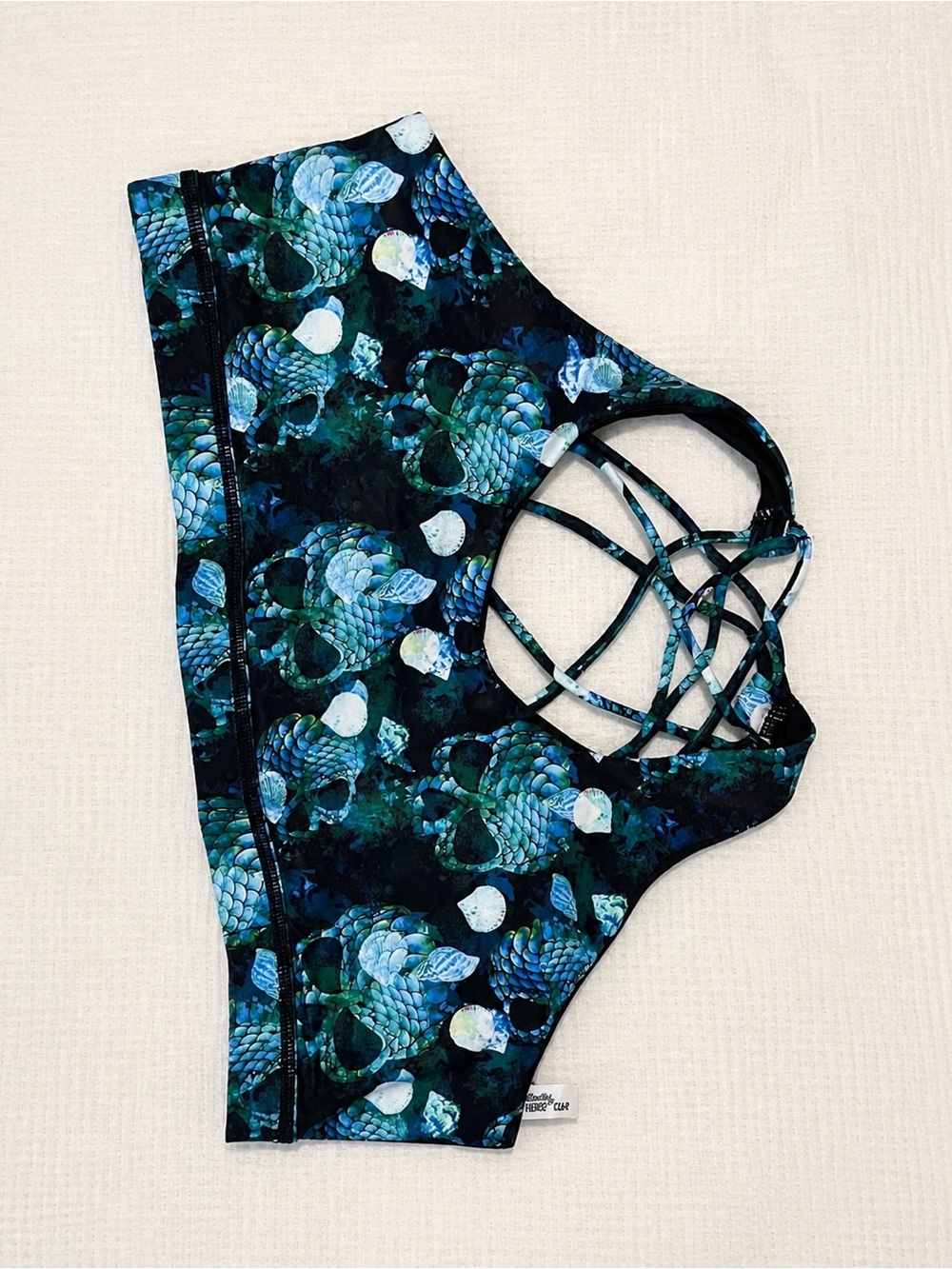 Constantly Varied Gear Blue Teal Mermaid-Scale Sports Bra